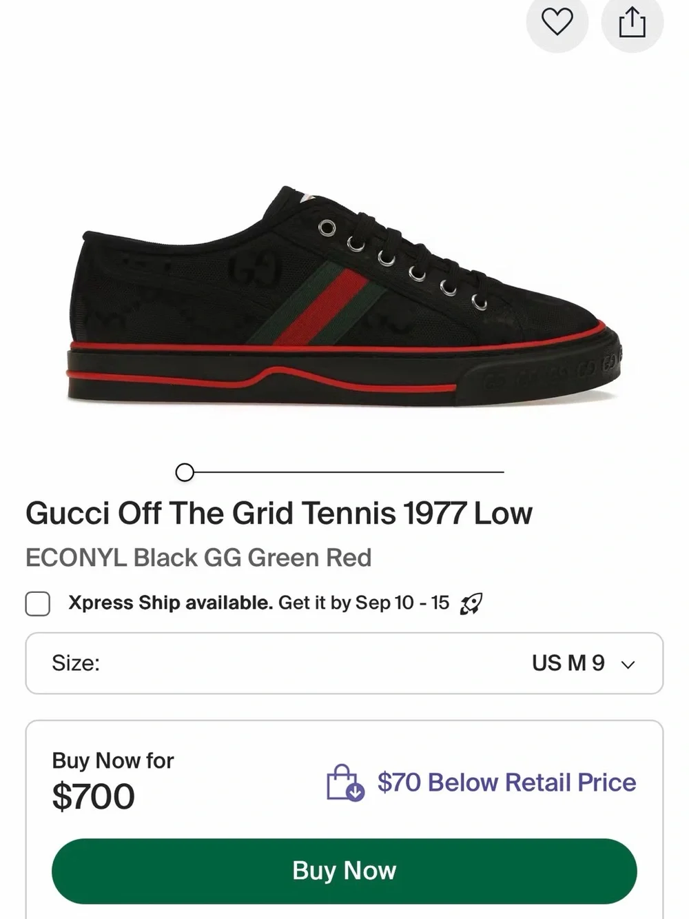Gucci Black Sneakers with Red and Green Web Stripe